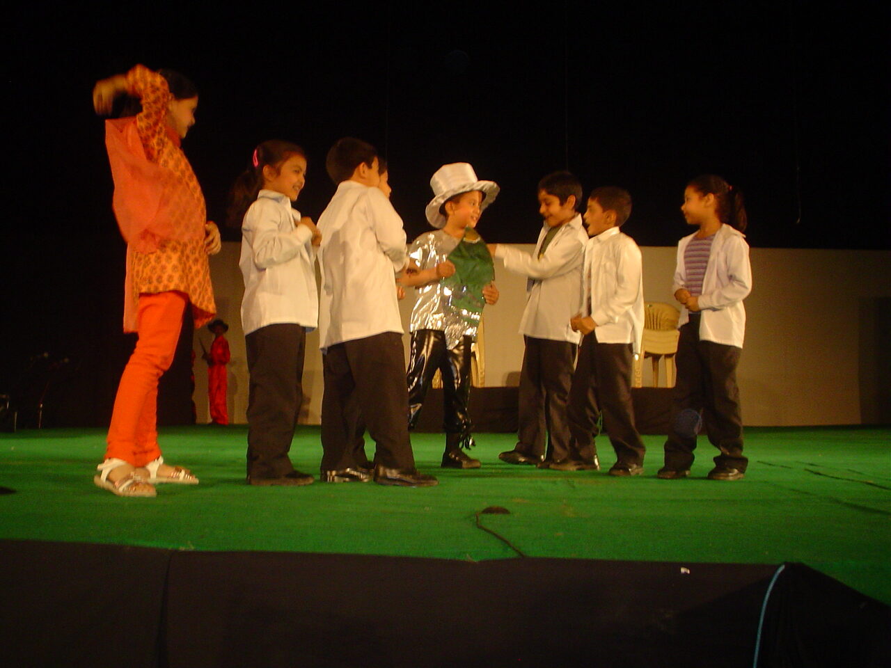 Children performing on stage