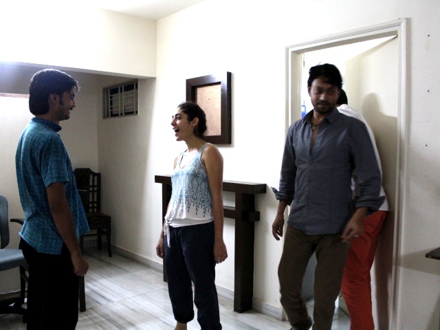 Golshifteh Farahani, Shardul Bhardwaj and Irrfan Khan in a workshop for Song of the Scorpions