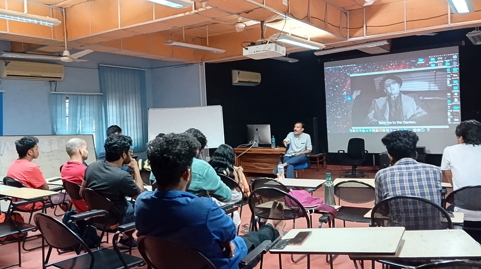 Pushpendra teaching at SRFTI Kolkata